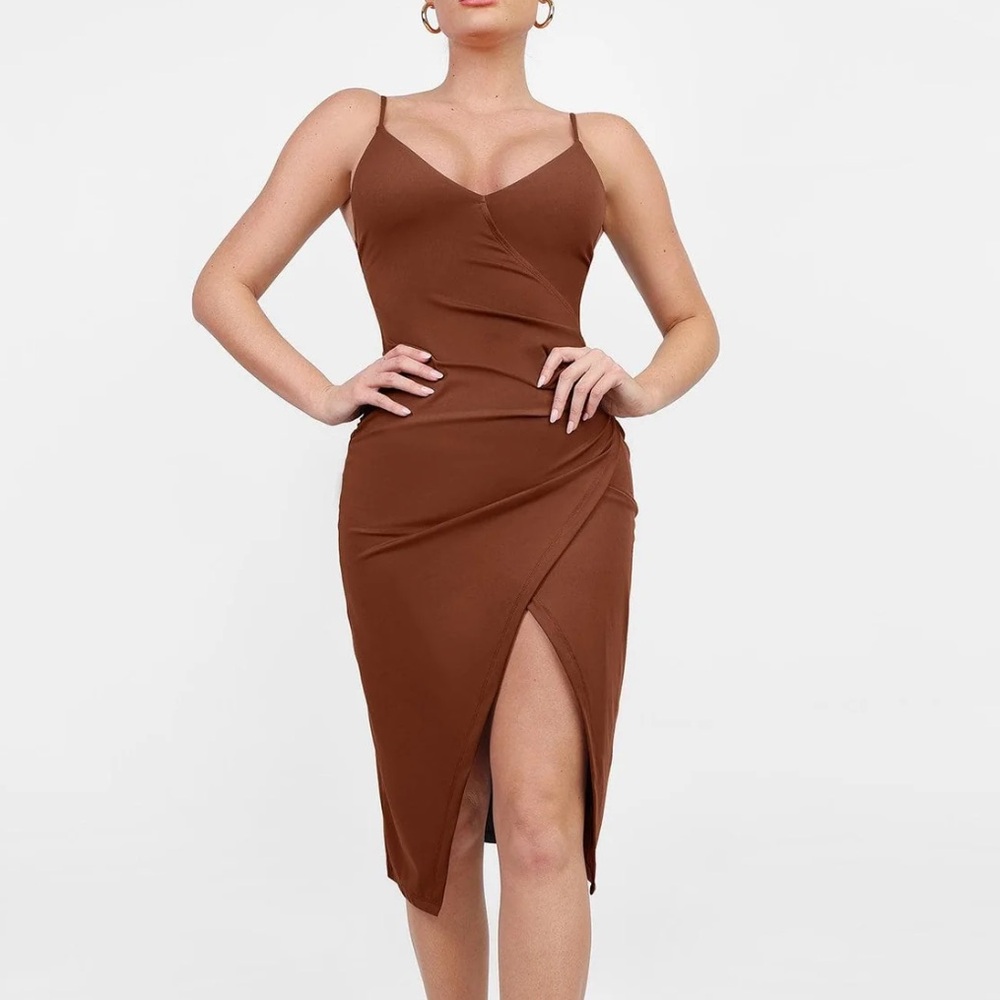 Midi dress with built in shapewear from Popilush